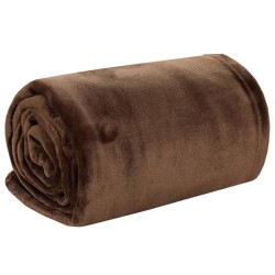 vidaXL Manta de poliéster marrón cacao 150x200 cm