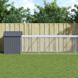 vidaXL Jaula gallinas con corral acero galvanizado gris 117x1017x123cm