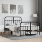 vidaXL Estructura de cama cabecero y pie de cama metal negro 120x200cm