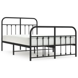 vidaXL Estructura de cama cabecero y pie de cama metal negro 120x200cm