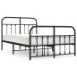 vidaXL Estructura de cama cabecero y pie de cama metal negro 120x200cm