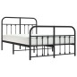 vidaXL Estructura de cama cabecero y pie de cama metal negro 120x200cm
