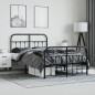 vidaXL Estructura de cama cabecero y pie de cama metal negro 120x200cm