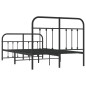 vidaXL Estructura de cama cabecero y pie de cama metal negro 120x200cm