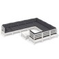 vidaXL Muebles de jardín 11 pzas y cojines blanco madera de pino