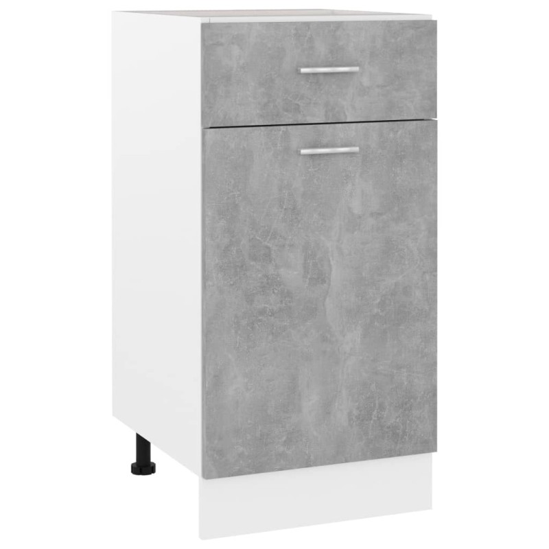 vidaXL Armario inferior cajón madera ingeniería gris hormigón 40x46x81,5 cm vidaXL Armario inferior cajón madera ingeniería gris hormigón 40x46x81,5 cm