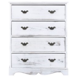 vidaXL Cajonera de madera blanca 60x30x75 cm