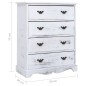 vidaXL Cajonera de madera blanca 60x30x75 cm vidaXL Cajonera de madera blanca 60x30x75 cm