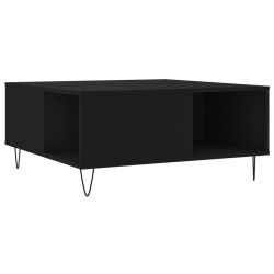 vidaXL Mesa de centro madera contrachapada negro 80x80x36,5 cm