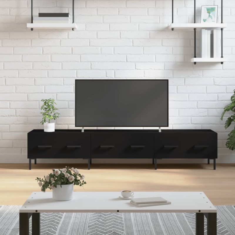 vidaXL Mueble de TV madera de ingeniería negro 150x36x30 cm vidaXL Mueble de TV madera de ingeniería negro 150x36x30 cm
