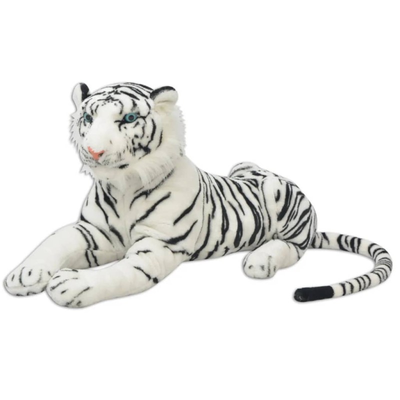 vidaXL Tigre de peluche blanco XXL vidaXL Tigre de peluche blanco XXL
