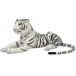 vidaXL Tigre de peluche blanco XXL