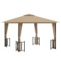 vidaXL Cenador con paredes laterales y techos dobles gris taupe 3x3 m vidaXL Cenador con paredes laterales y techos dobles gris taupe 3x3 m