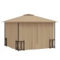 vidaXL Cenador con paredes laterales y techos dobles gris taupe 3x3 m vidaXL Cenador con paredes laterales y techos dobles gris taupe 3x3 m