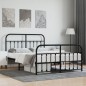 vidaXL Estructura de cama cabecero y pie de cama metal negro 140x190cm vidaXL Estructura de cama cabecero y pie de cama metal negro 140x190cm