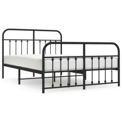 vidaXL Estructura de cama cabecero y pie de cama metal negro 140x190cm