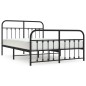 vidaXL Estructura de cama cabecero y pie de cama metal negro 140x190cm vidaXL Estructura de cama cabecero y pie de cama metal negro 140x190cm