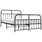 vidaXL Estructura de cama cabecero y pie de cama metal negro 140x190cm vidaXL Estructura de cama cabecero y pie de cama metal negro 140x190cm