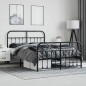 vidaXL Estructura de cama cabecero y pie de cama metal negro 140x190cm vidaXL Estructura de cama cabecero y pie de cama metal negro 140x190cm