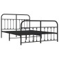 vidaXL Estructura de cama cabecero y pie de cama metal negro 140x190cm vidaXL Estructura de cama cabecero y pie de cama metal negro 140x190cm