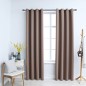 vidaXL Cortinas opacas con anillas de metal 2 pzs gris topo 140x225 cm vidaXL Cortinas opacas con anillas de metal 2 pzs gris topo 140x225 cm