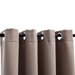 vidaXL Cortinas opacas con anillas de metal 2 pzs gris topo 140x225 cm