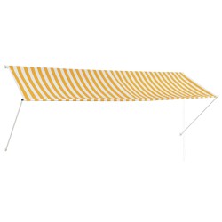 vidaXL Toldo retráctil 350x150 cm amarillo y blanco
