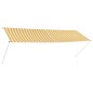 vidaXL Toldo retráctil 350x150 cm amarillo y blanco vidaXL Toldo retráctil 350x150 cm amarillo y blanco