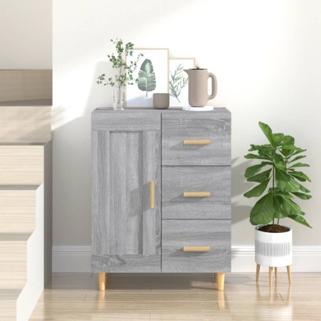 vidaXL Aparador de madera contrachapada gris Sonoma 69,5x34x90 cm