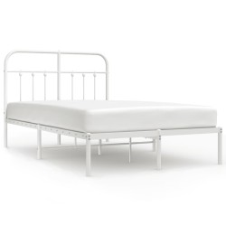 vidaXL Estructura de cama de metal con cabecero blanca 120x200 cm