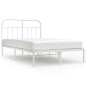 vidaXL Estructura de cama de metal con cabecero blanca 120x200 cm vidaXL Estructura de cama de metal con cabecero blanca 120x200 cm