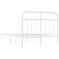 vidaXL Estructura de cama de metal con cabecero blanca 120x200 cm vidaXL Estructura de cama de metal con cabecero blanca 120x200 cm