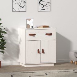 vidaXL Aparador de madera maciza de pino blanco 65,5x40x75 cm