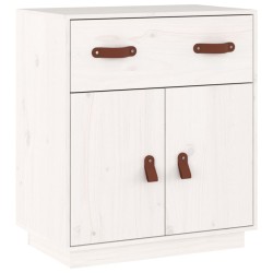 vidaXL Aparador de madera maciza de pino blanco 65,5x40x75 cm
