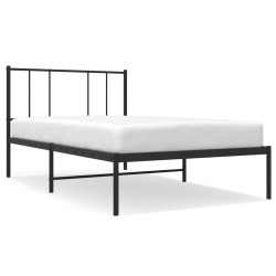 vidaXL Estructura de cama con cabecero metal negro 90x190 cm