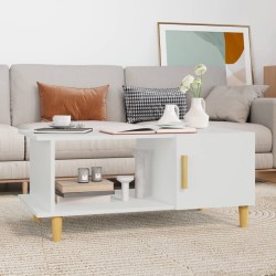 vidaXL Mesa de centro madera contrachapada blanco 90x50x40 cm