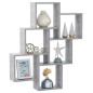 vidaXL Estante cubo de pared contrachapado gris hormigón 78x15x93 cm vidaXL Estante cubo de pared contrachapado gris hormigón 78x15x93 cm