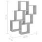 vidaXL Estante cubo de pared contrachapado gris hormigón 78x15x93 cm vidaXL Estante cubo de pared contrachapado gris hormigón 78x15x93 cm