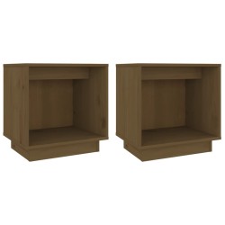 vidaXL Mesitas de noche 2 uds madera de pino marrón miel 40x30x40 cm