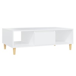 vidaXL Mesa de centro madera contrachapada blanco 103,5x60x35cm