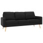vidaXL Juego de sofás 3 piezas de tela negro vidaXL Juego de sofás 3 piezas de tela negro