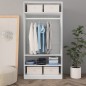 vidaXL Armario de madera contrachapada blanco 100x50x200 cm vidaXL Armario de madera contrachapada blanco 100x50x200 cm