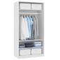 vidaXL Armario de madera contrachapada blanco 100x50x200 cm vidaXL Armario de madera contrachapada blanco 100x50x200 cm