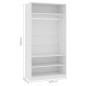 vidaXL Armario de madera contrachapada blanco 100x50x200 cm vidaXL Armario de madera contrachapada blanco 100x50x200 cm