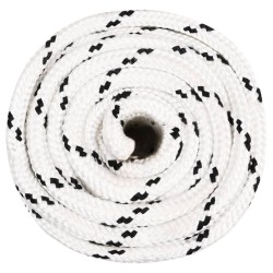 vidaXL Cuerda para barco trenzada poliéster blanco 16 mmx50 m