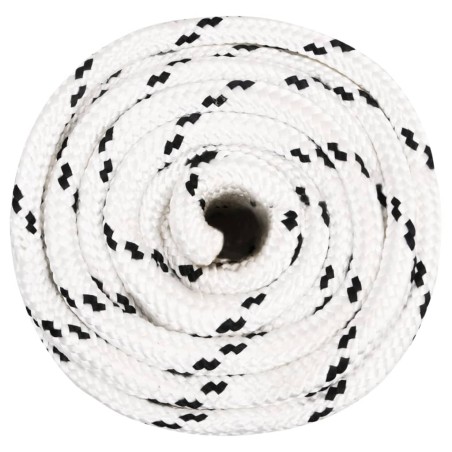 vidaXL Cuerda para barco trenzada poliéster blanco 16 mmx50 m