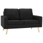 vidaXL Juego de sofás 3 piezas de tela negro vidaXL Juego de sofás 3 piezas de tela negro