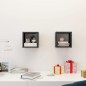 vidaXL Estantes cubo de pared 2 unidades gris brillo 22x15x22 cm vidaXL Estantes cubo de pared 2 unidades gris brillo 22x15x22 cm