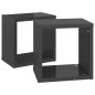 vidaXL Estantes cubo de pared 2 unidades gris brillo 22x15x22 cm vidaXL Estantes cubo de pared 2 unidades gris brillo 22x15x22 cm