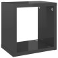 vidaXL Estantes cubo de pared 2 unidades gris brillo 22x15x22 cm vidaXL Estantes cubo de pared 2 unidades gris brillo 22x15x22 cm